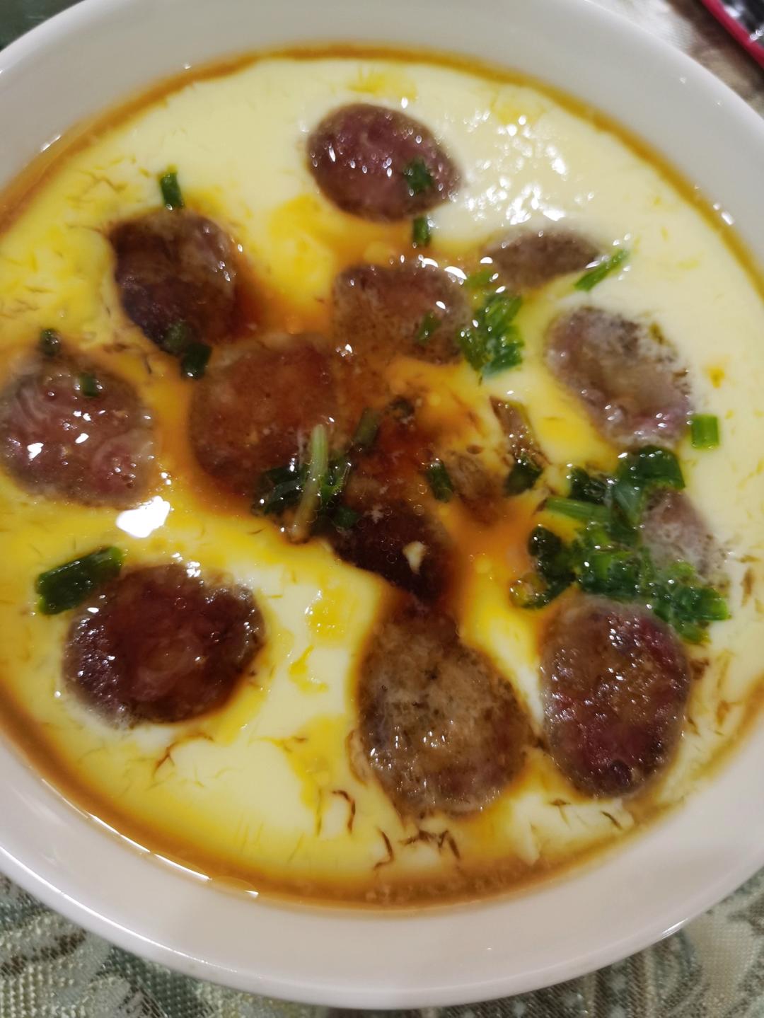 腊肠蒸蛋