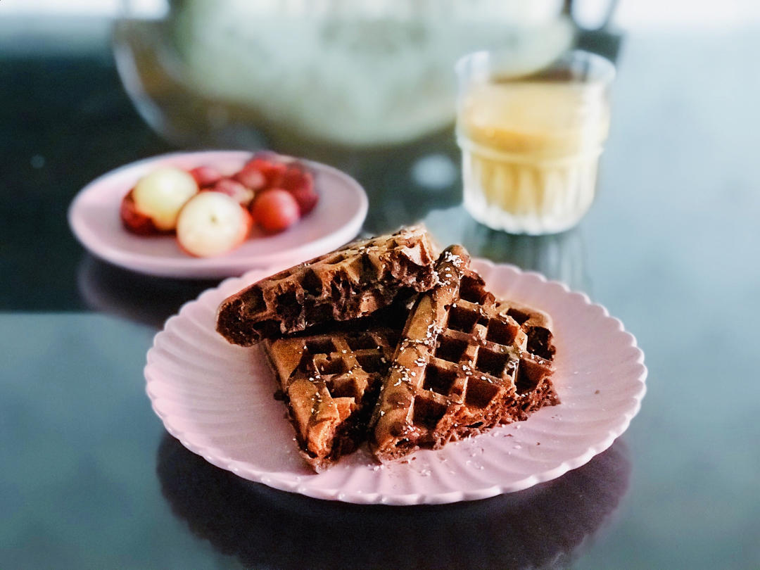 可可糯米华夫饼