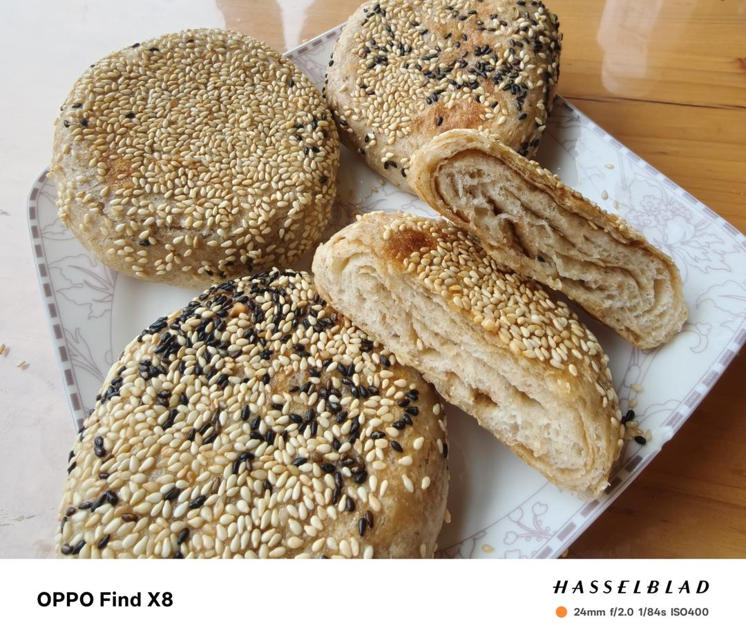 老北京芝麻酱烧饼 酥香可口层多好吃 会上瘾的小饼 附细节视频详解