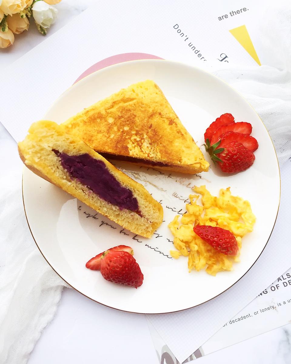 紫薯泥吐司三明治