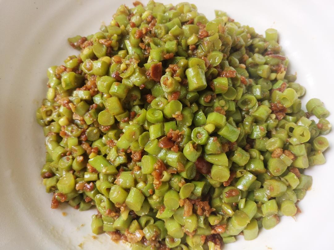 长豆角炒肉沫的做法