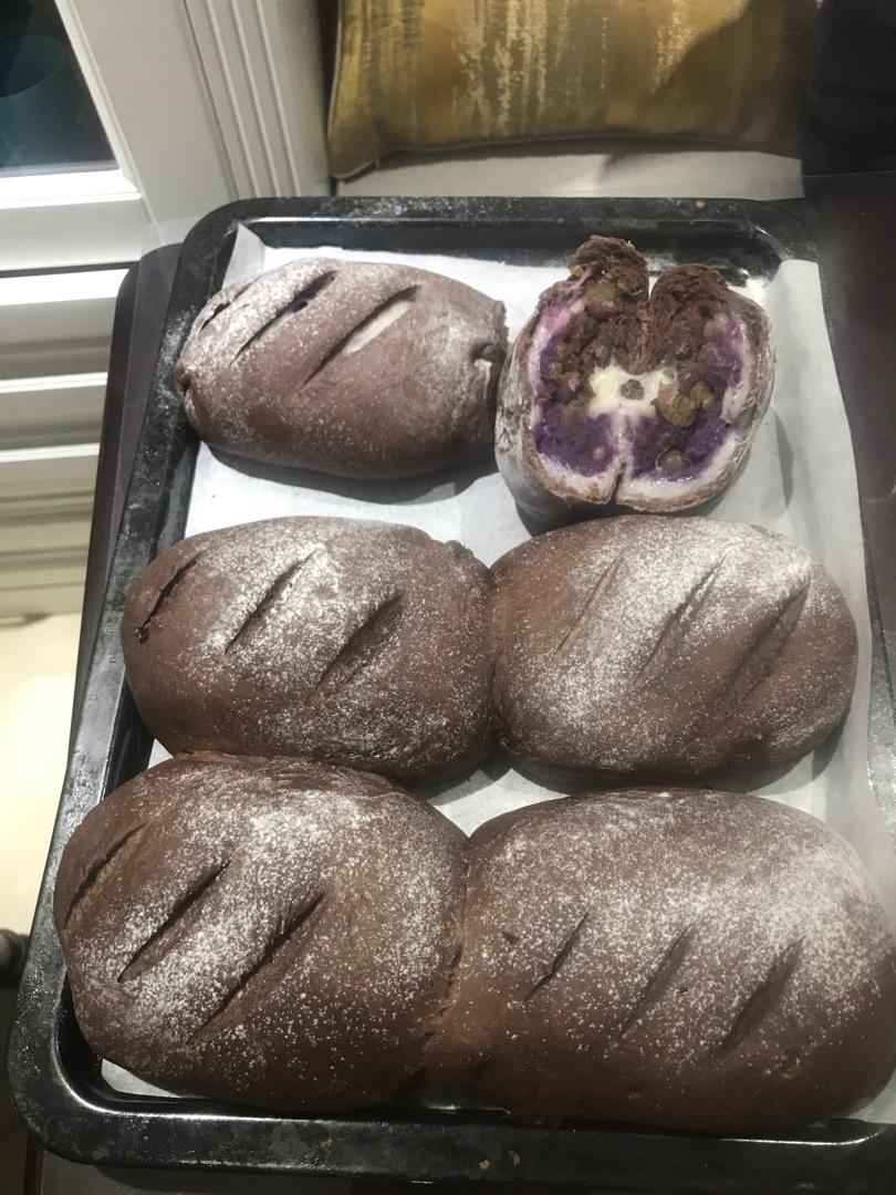 超级好吃简单好做的可可麻薯软欧面包