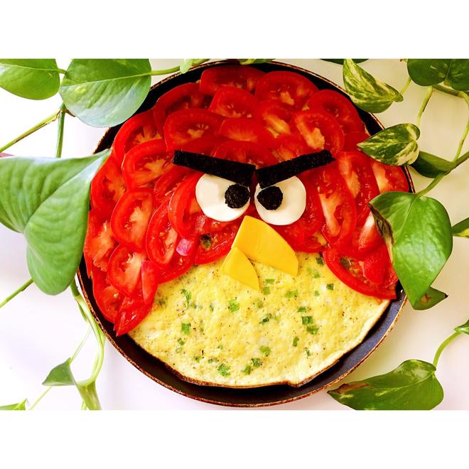 愤怒的小鸟番茄蛋饼的做法