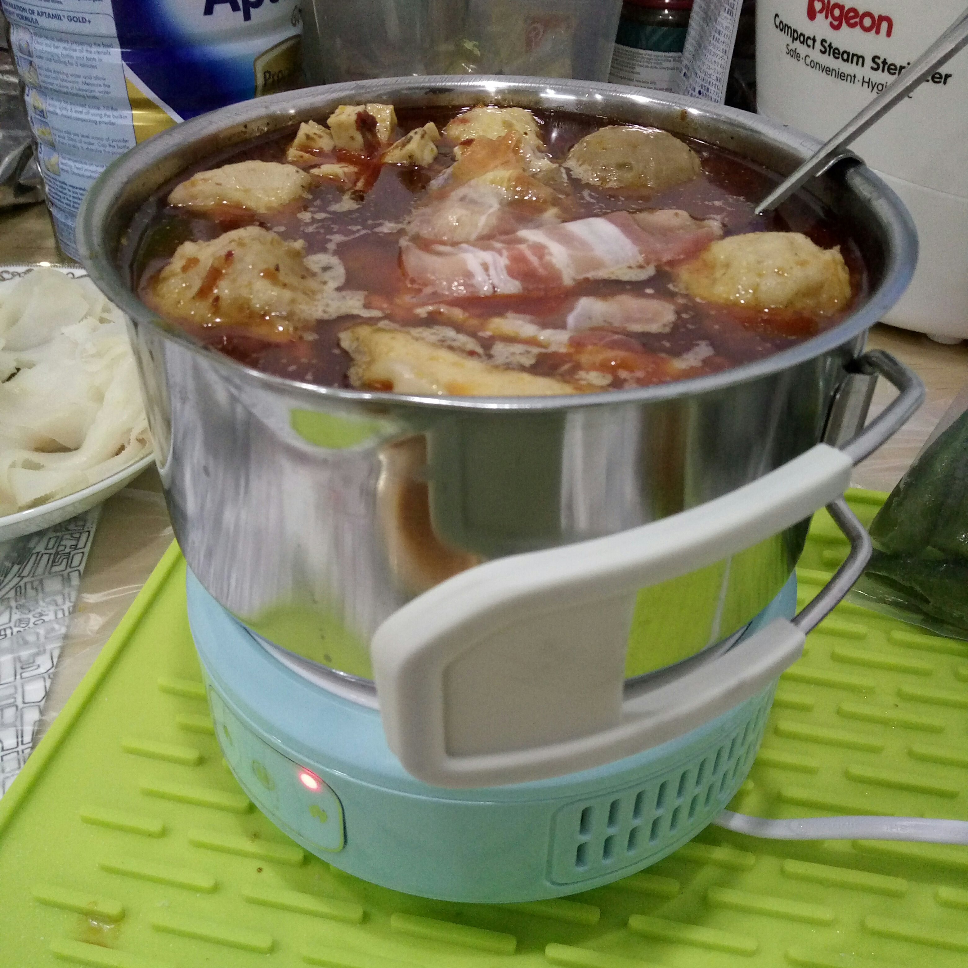 anja521做的自制健康家庭版小火锅