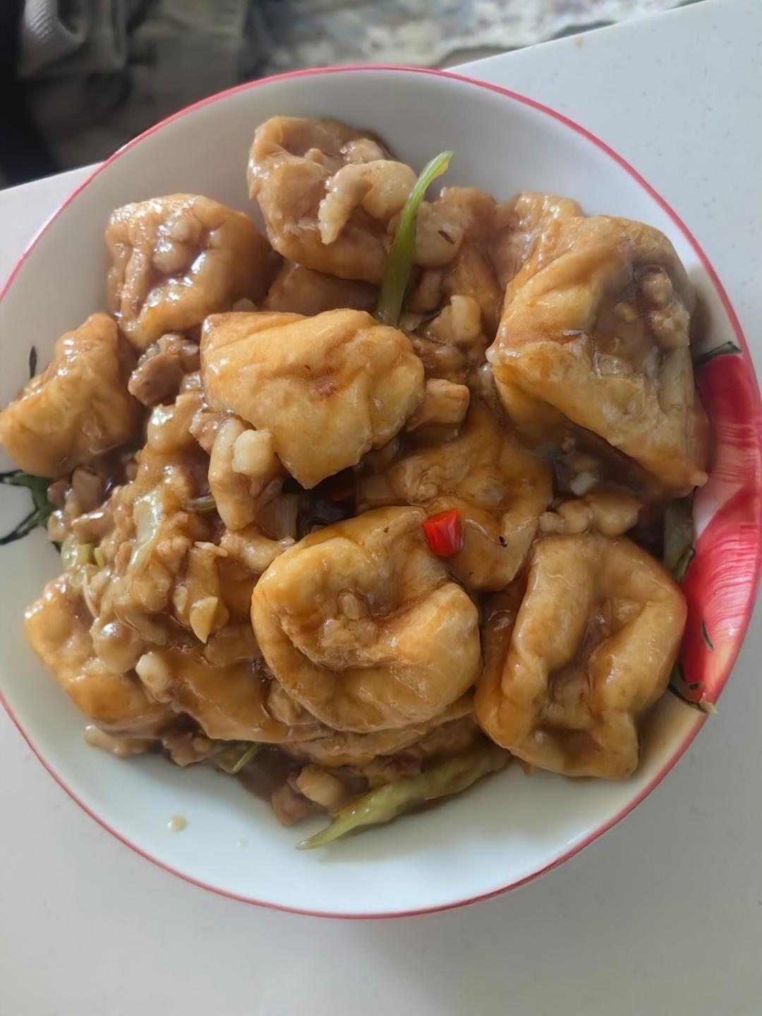 肉末烧豆泡｜家常下饭菜