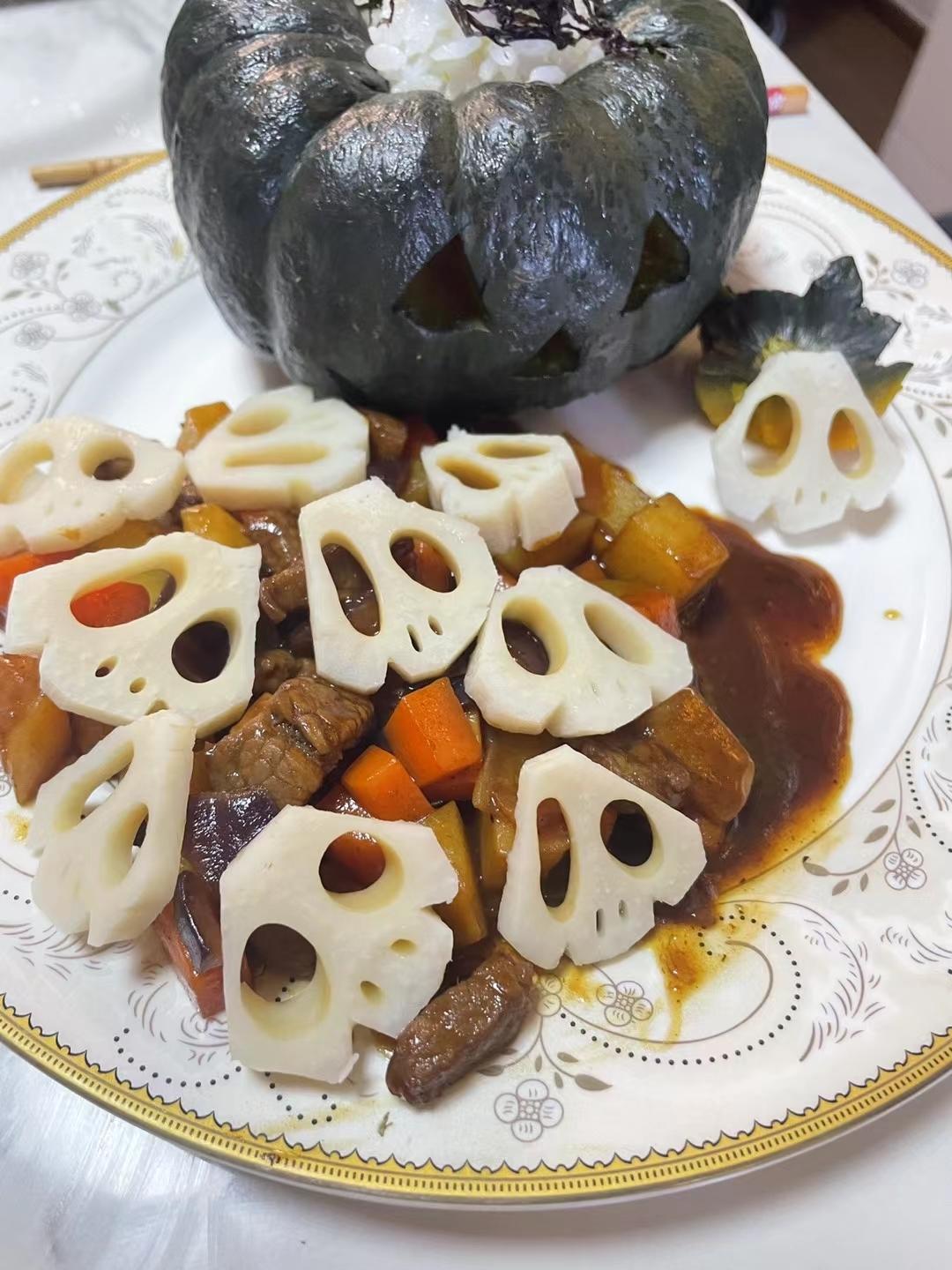 万圣节主题餐——三丁南瓜饭