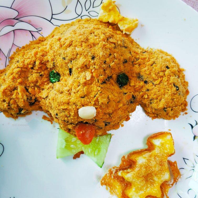 哄娃人气早餐【咸蛋黄肉松饭团】泰迪版-每天都是六一节