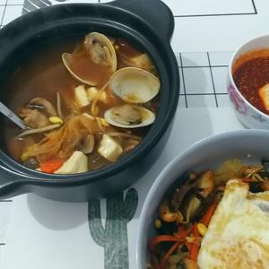 韩式海鲜嫩豆腐汤（一人食）的做法 步骤5