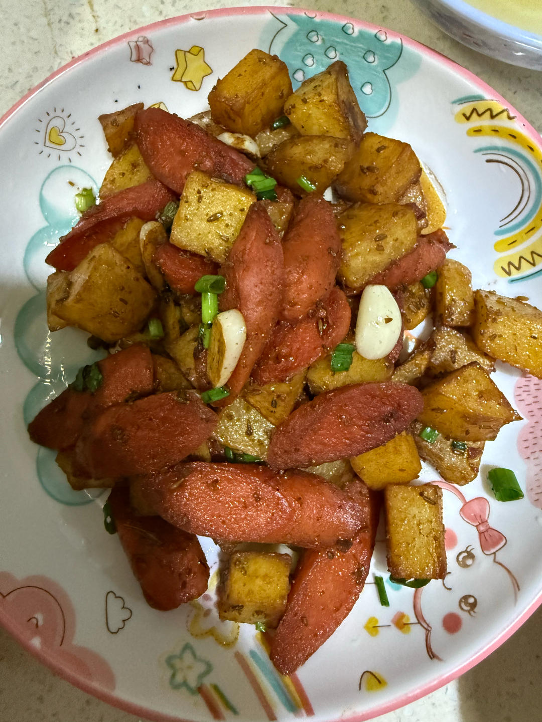 香辣孜然土豆火腿肠～秒杀烧烤店！！