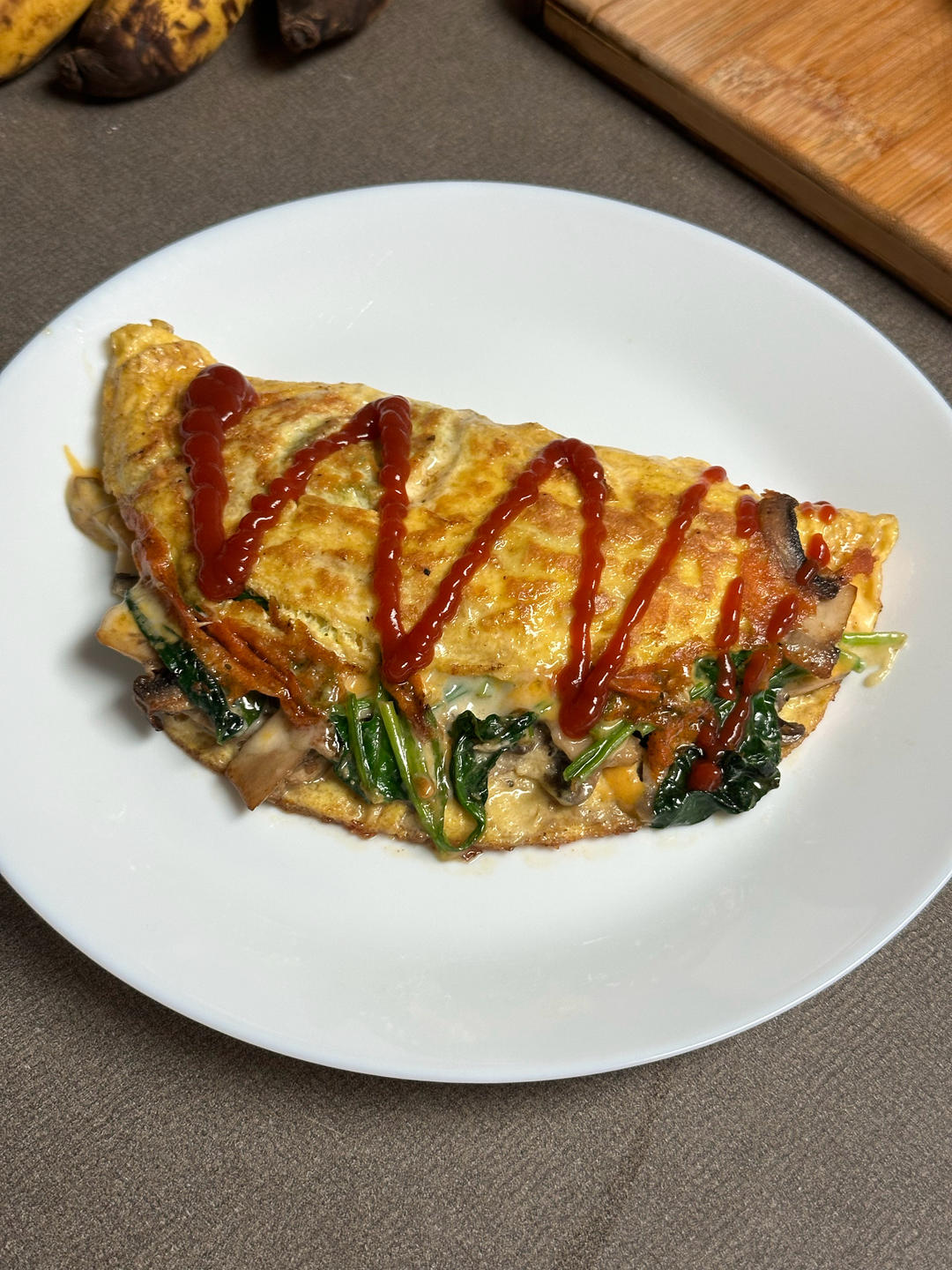低碳能量早餐｜菠菜口蘑芝士蛋饼🌮
