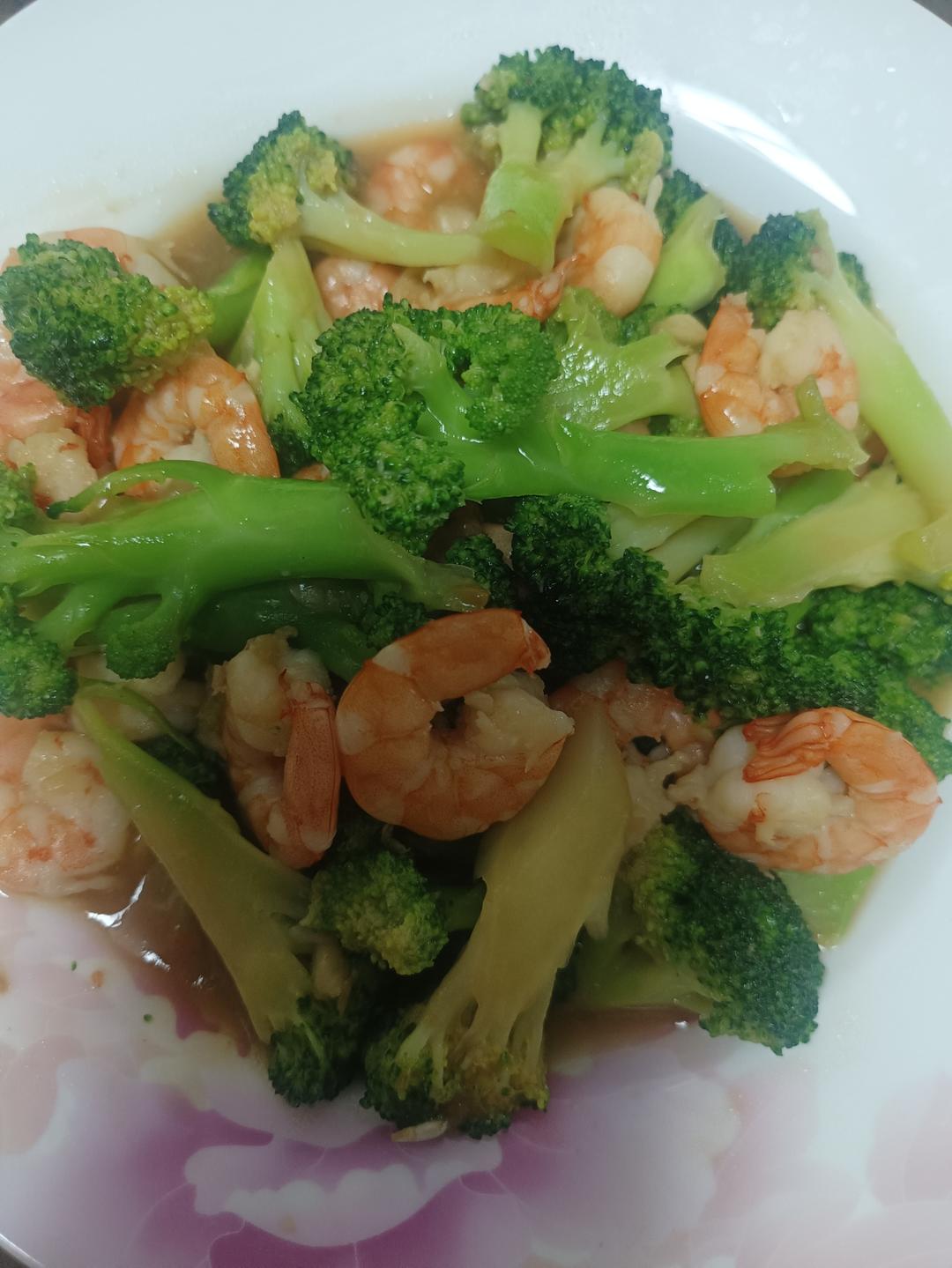 减肥去脂的西兰花炒虾仁