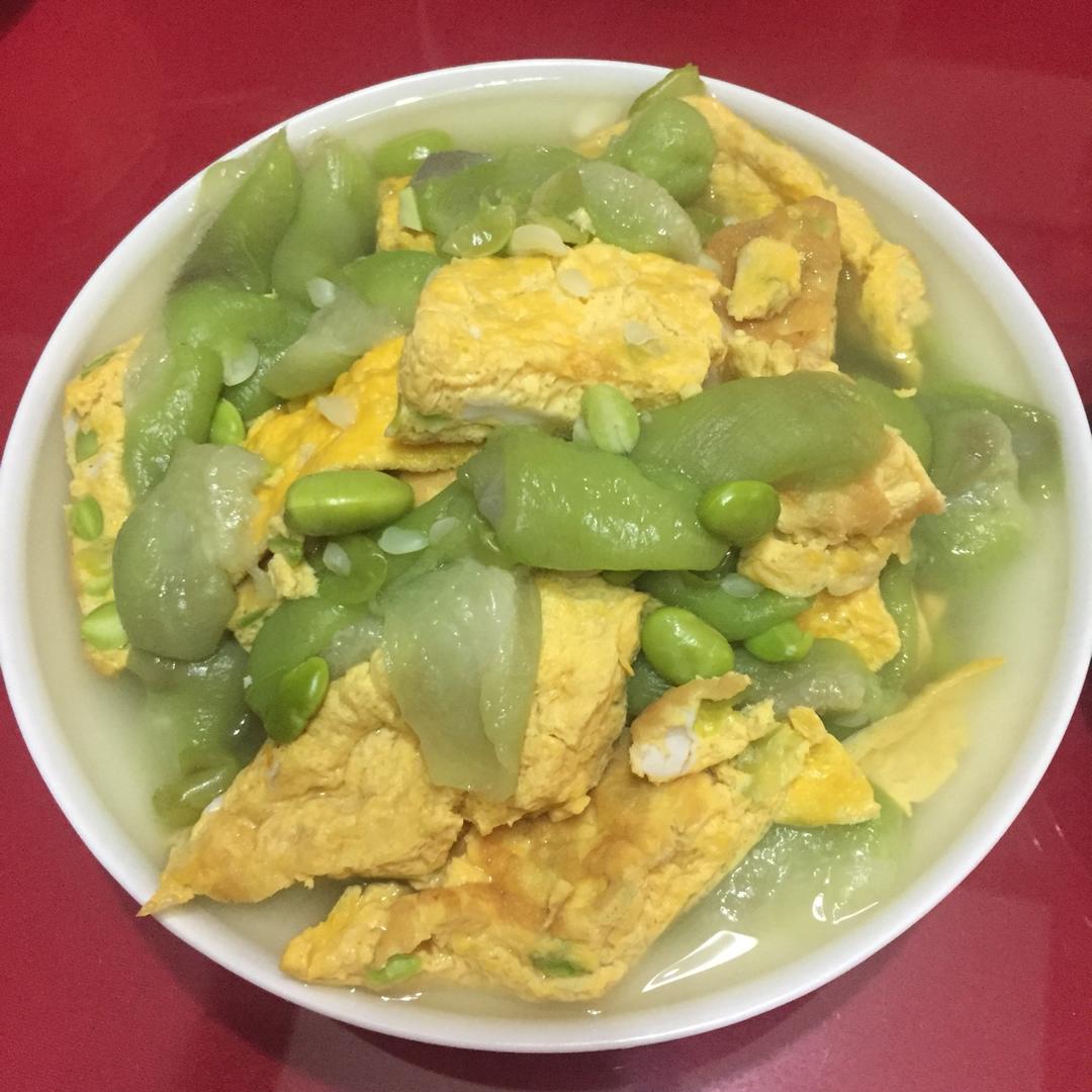 好吃的减脂餐：蛋饼烩丝瓜