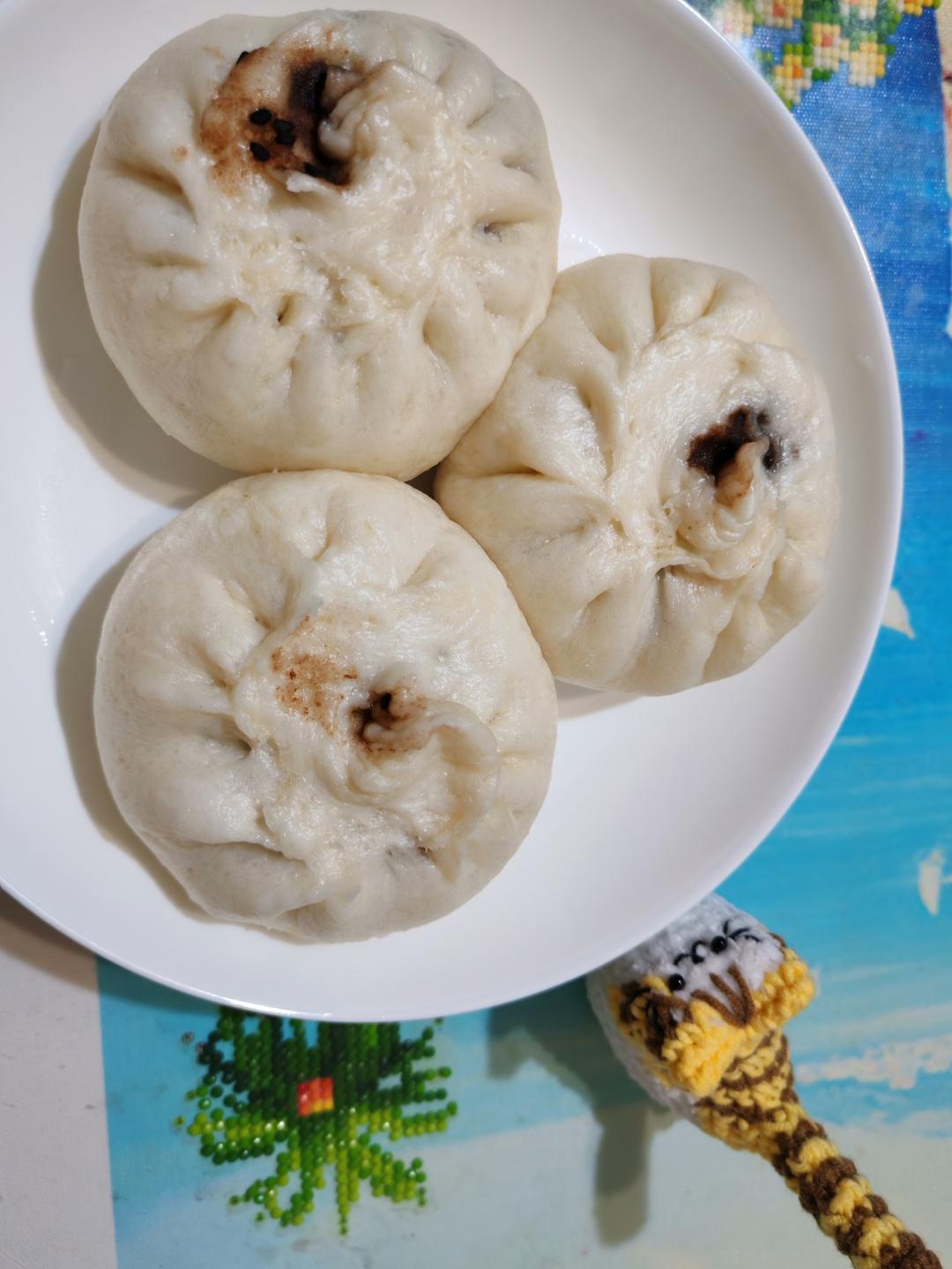 超好吃有豆豆的豆沙包，一次发酵（红豆包）