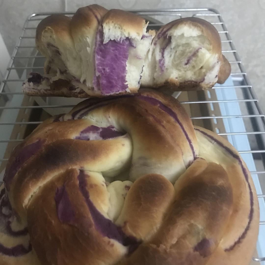 手撕紫薯面包的做法