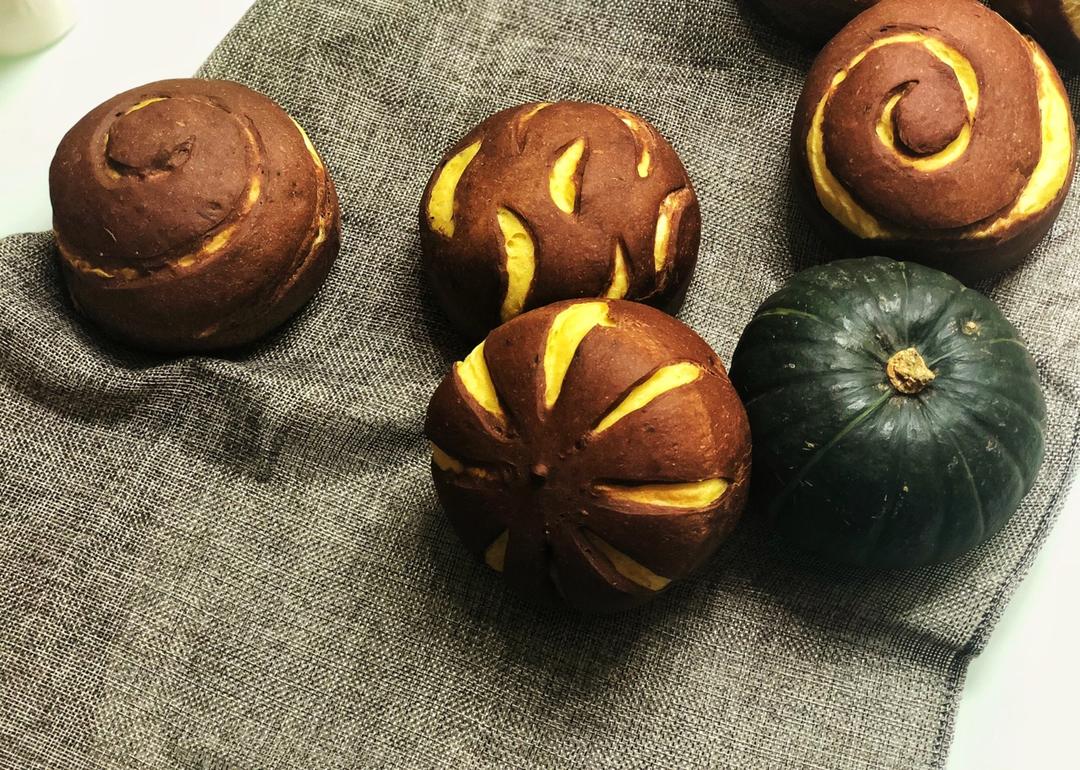 闁闁做的南瓜可可软欧