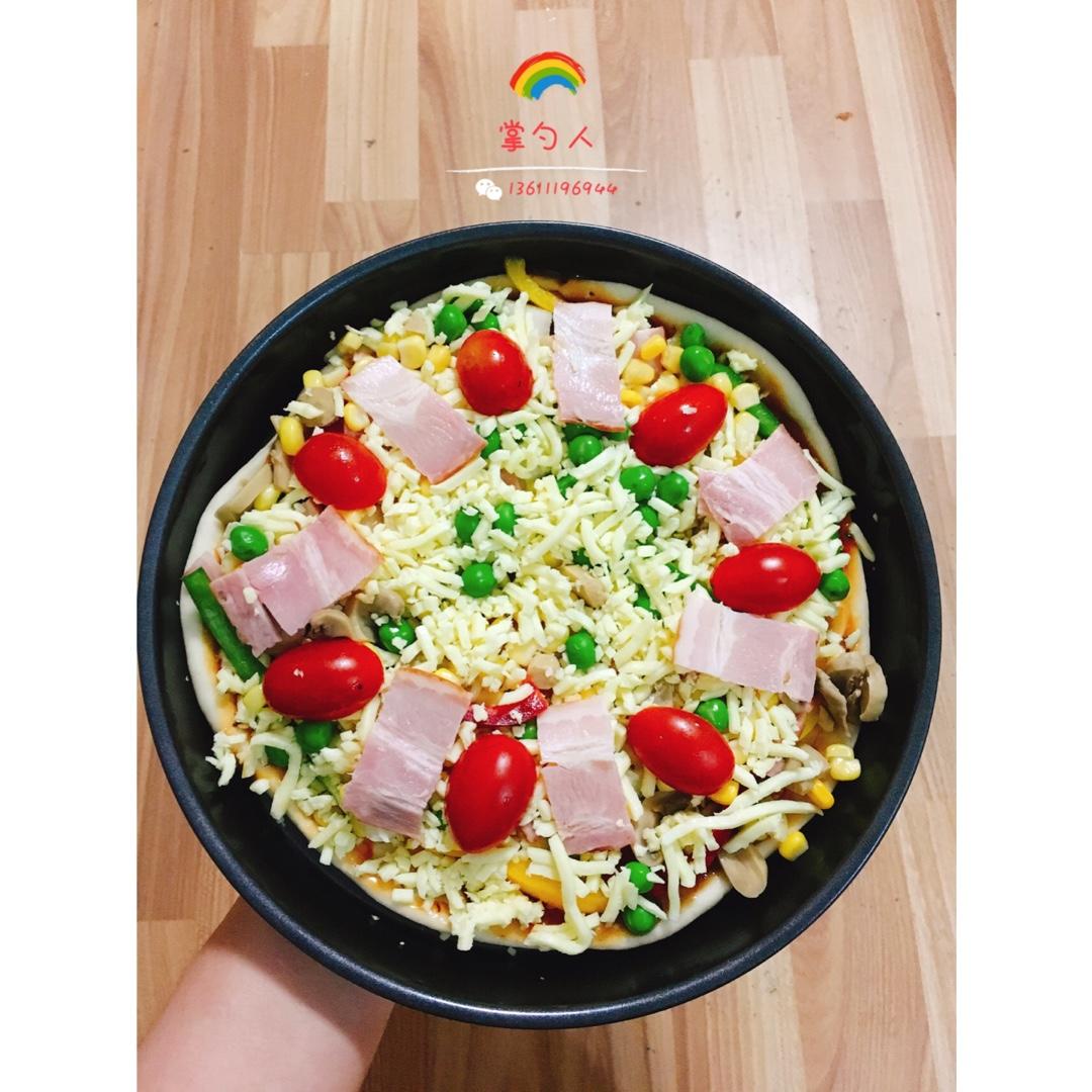 培根鲜虾披萨