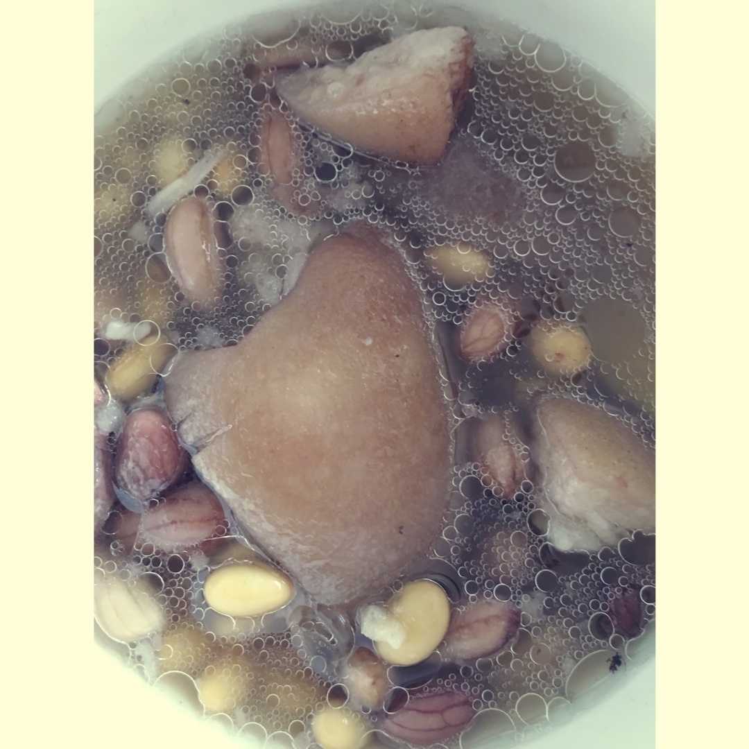 黄豆花生猪脚汤