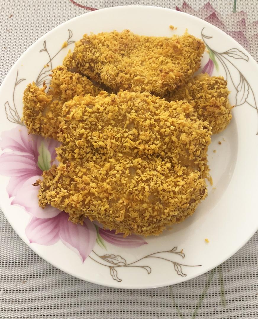 无油烤鸡排（面包糠鸡胸肉）