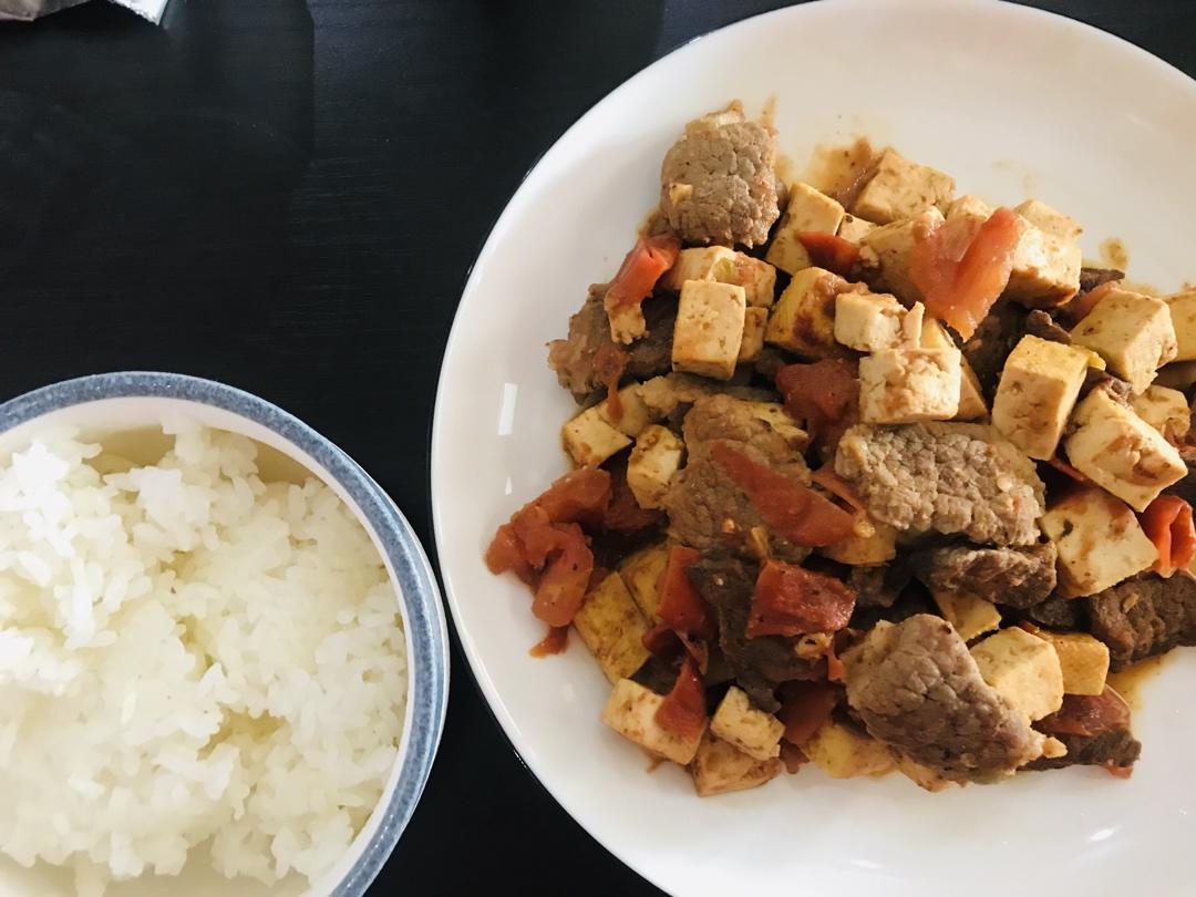 减脂番茄牛肉烩豆腐