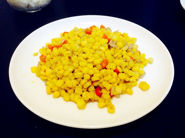 猴子的救兵做的玉米粒炒肉末