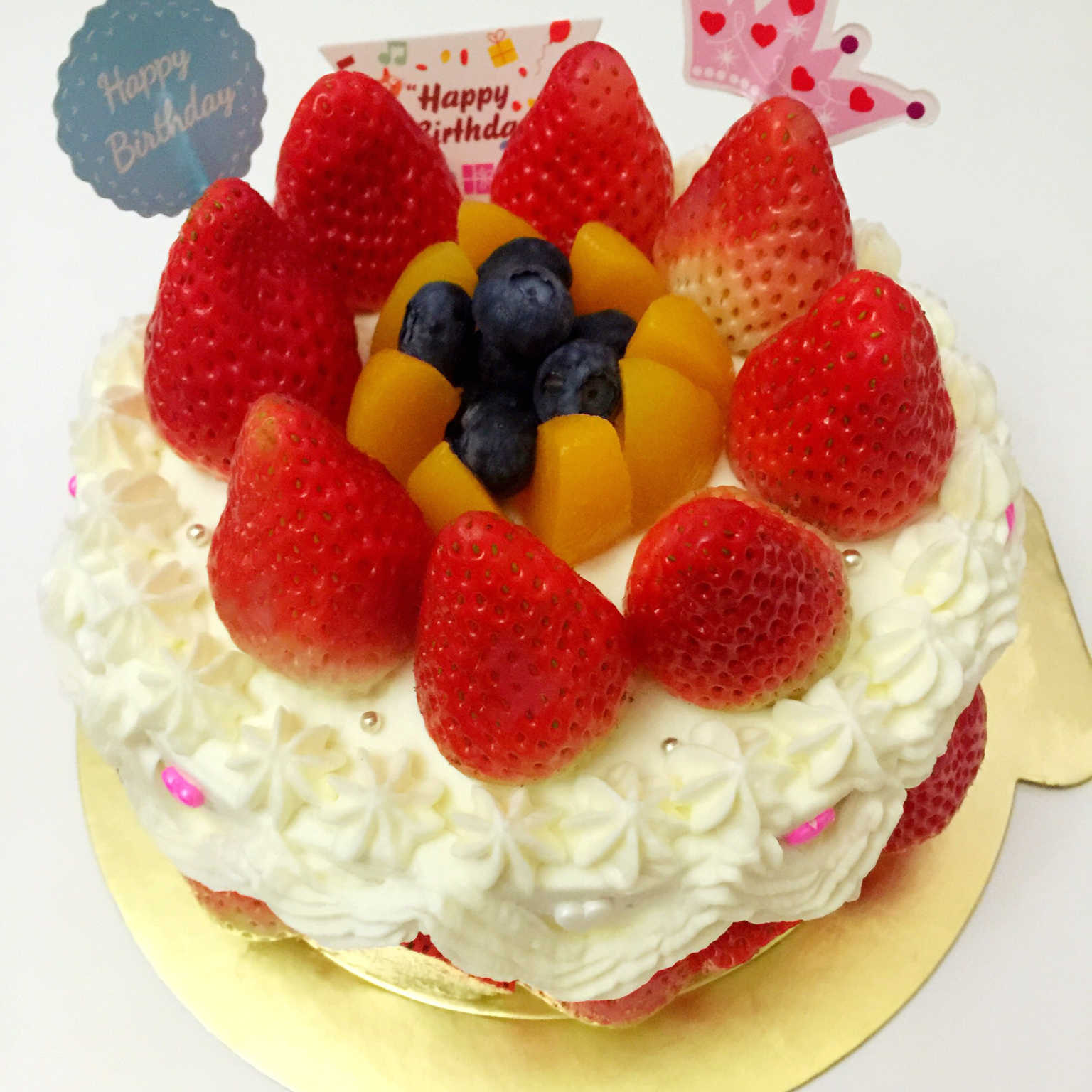 华丽丽草莓生日蛋糕