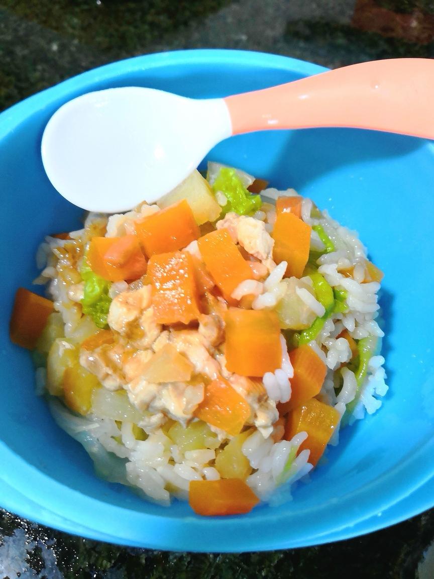 鸡丁蔬菜蒸饭（宝宝）