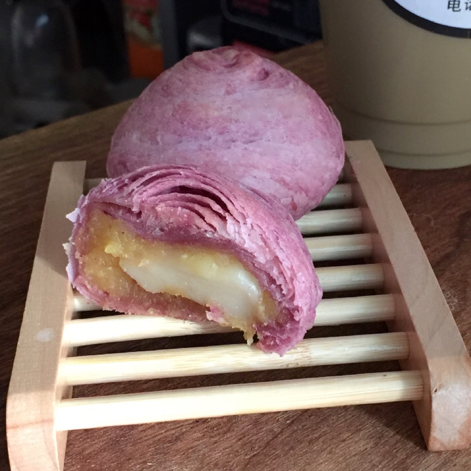 蛋黄酥~紫薯、抹茶、原味~花好月圆，中秋快乐~内附一次做六色蛋黄酥方法~