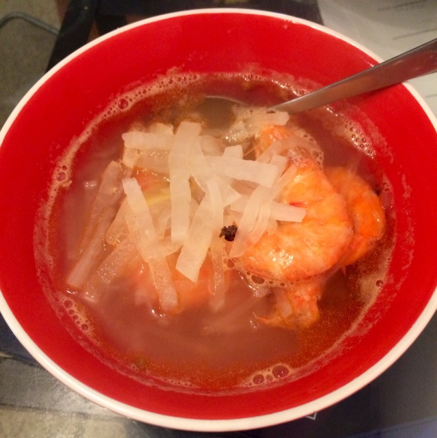 老丁的私房菜-极美味萝卜炖虾