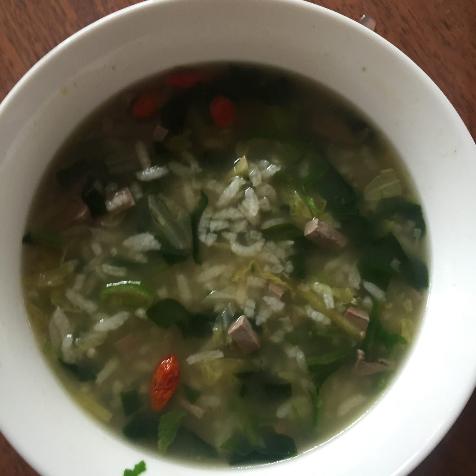 补血美颜枸杞菠菜猪肝粥