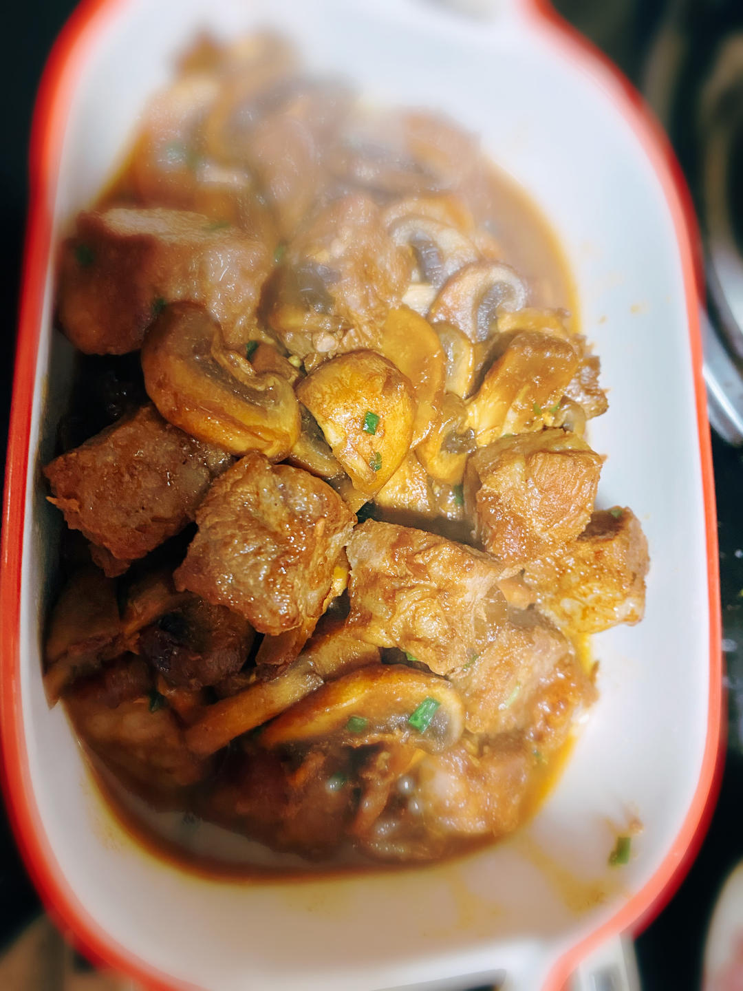 蒜香口菇牛肉粒