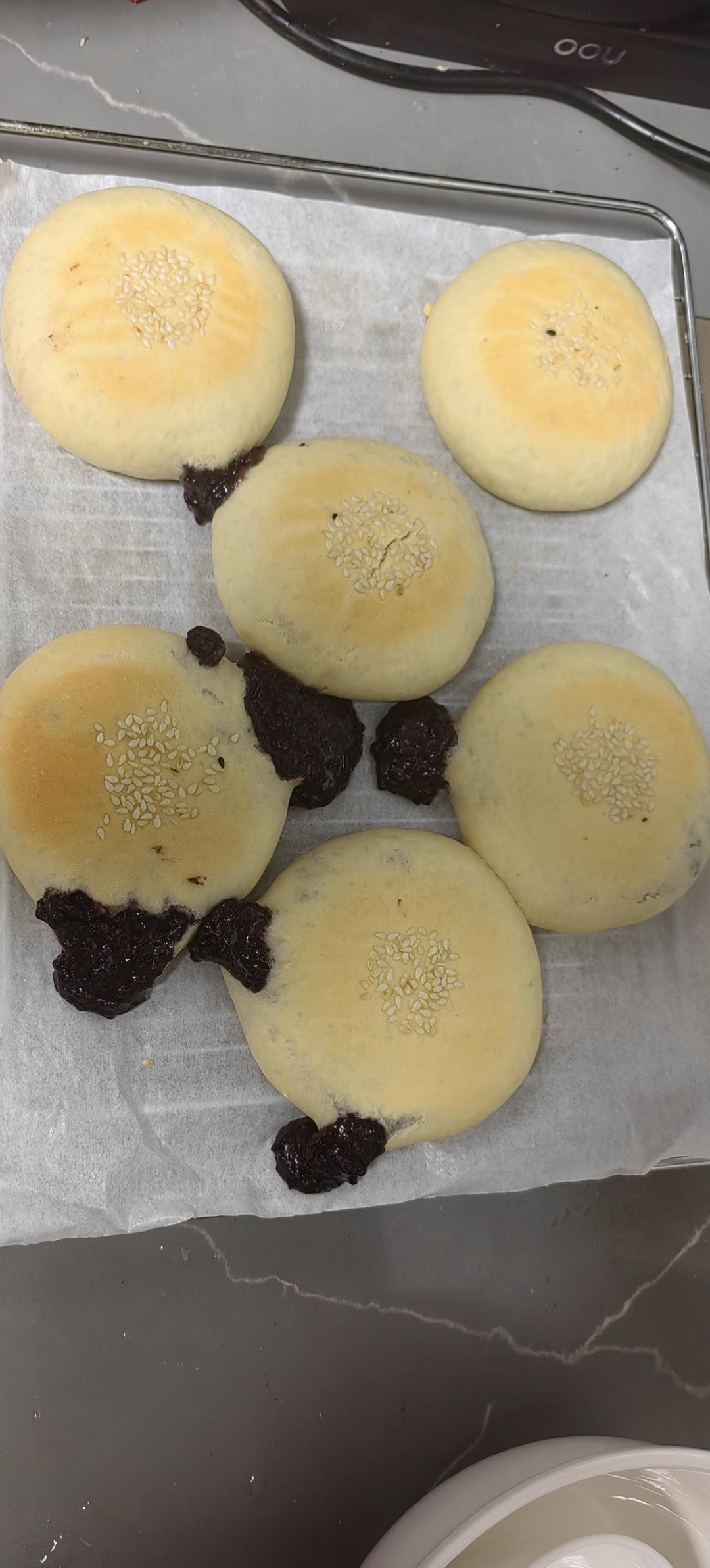 香甜快手紫米包发面饼