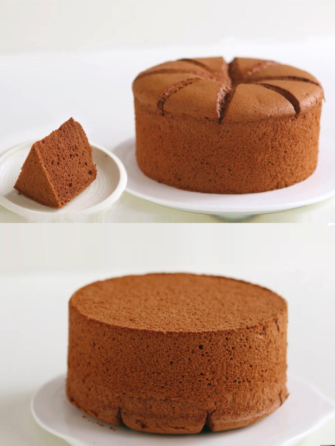 不塌腰不回缩的可可戚风蛋糕！保姆级教程的做法