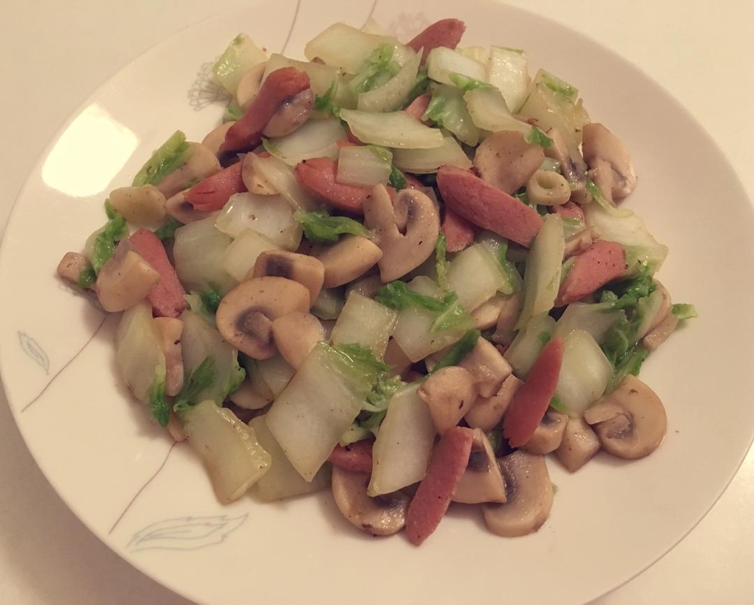 火腿蘑菇小白菜