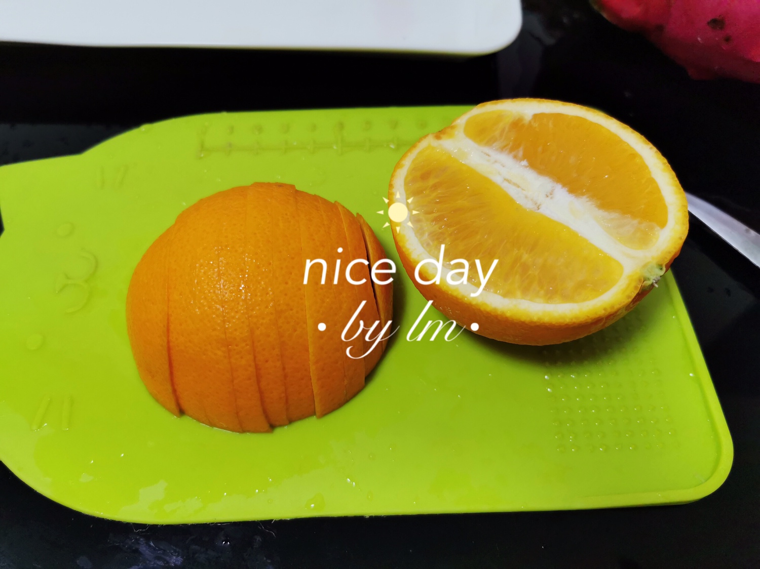 火龙果橙子拼盘的做法 步骤2
