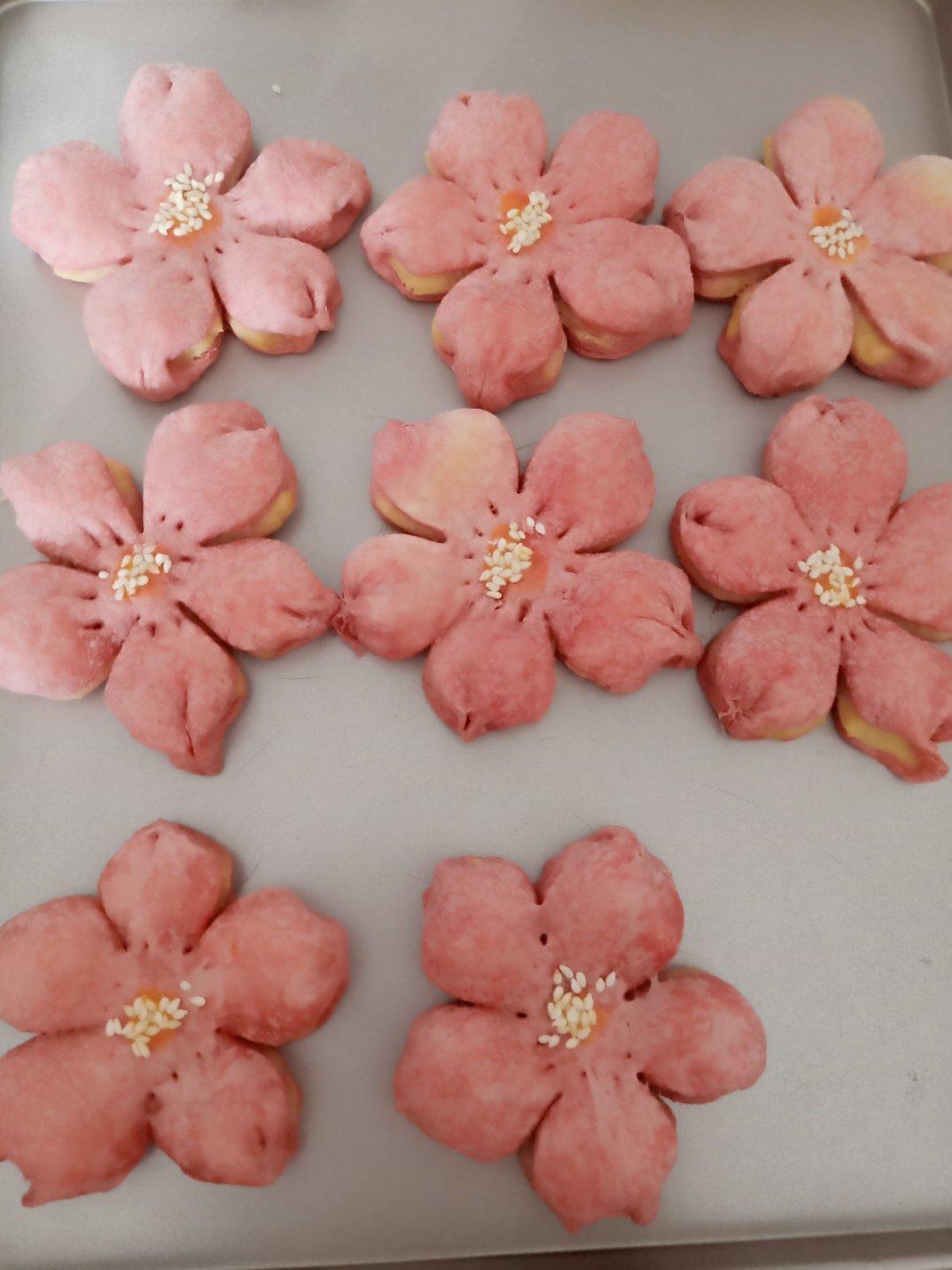 绿豆沙馅桃花酥