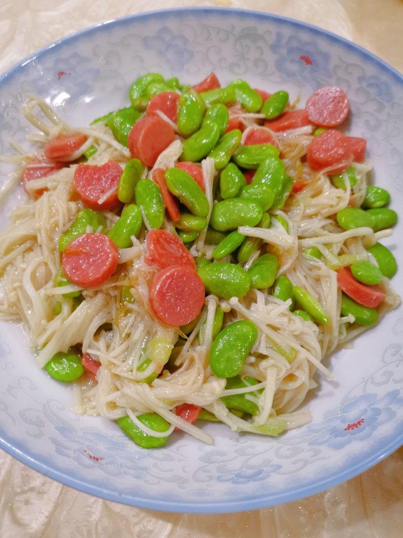 培根炒金针菇