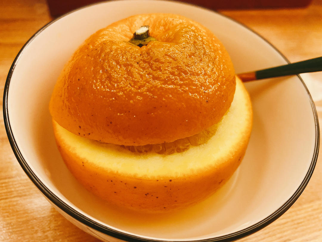 盐蒸橙子，治疗咳嗽，（详细步骤图）