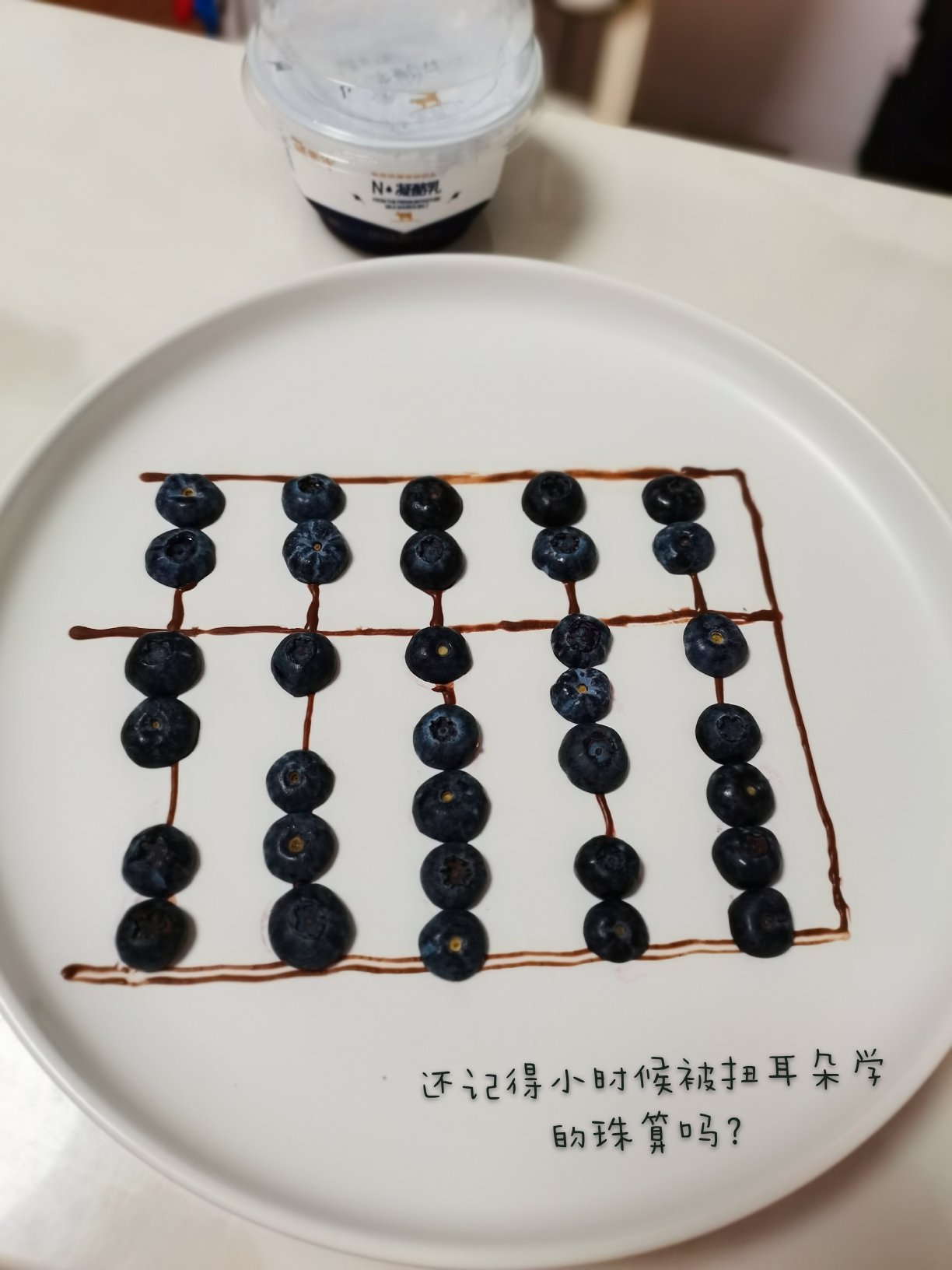 蓝莓餐盘画——算盘