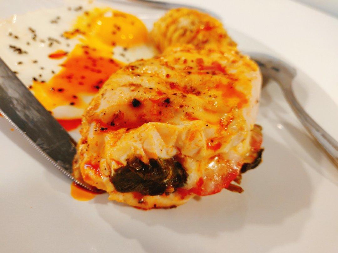 【减脂增肌】菠菜奶酪酿馅烤鸡胸 Spinach&cheese stuffed chicken breast