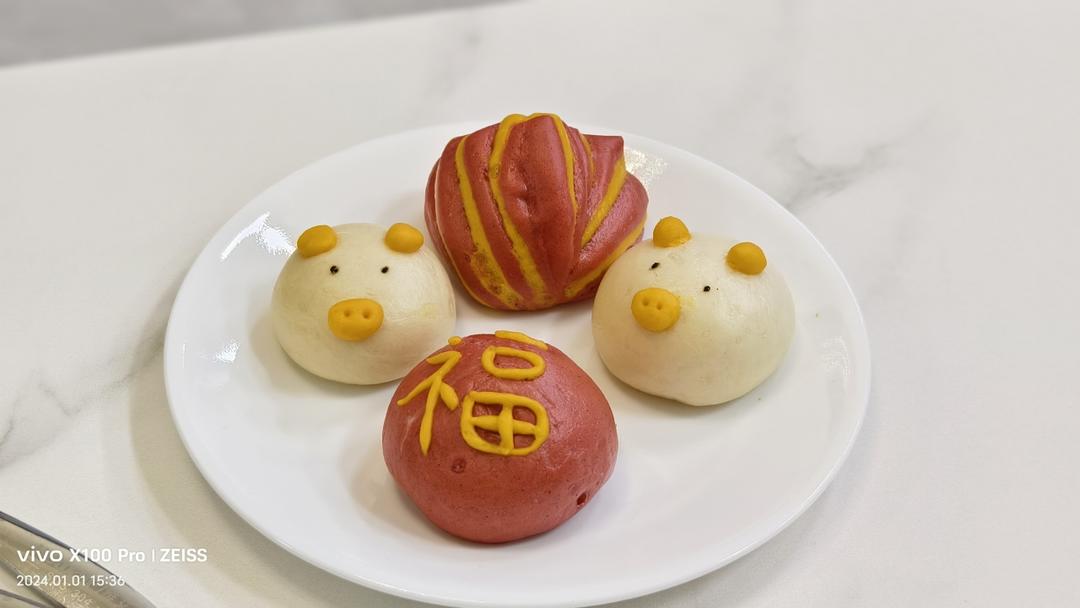 适合亲子一起制作的小猪奶黄包，简单可爱无添加