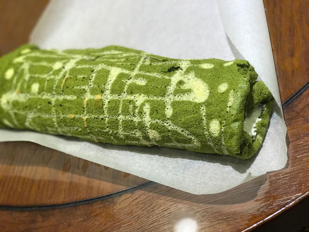 抹茶波点（条纹）蛋糕卷