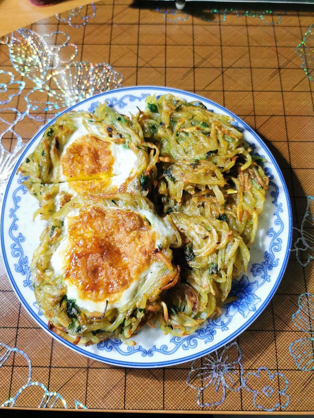 早餐饼(土豆丝饼、土豆丝鸡蛋饼)