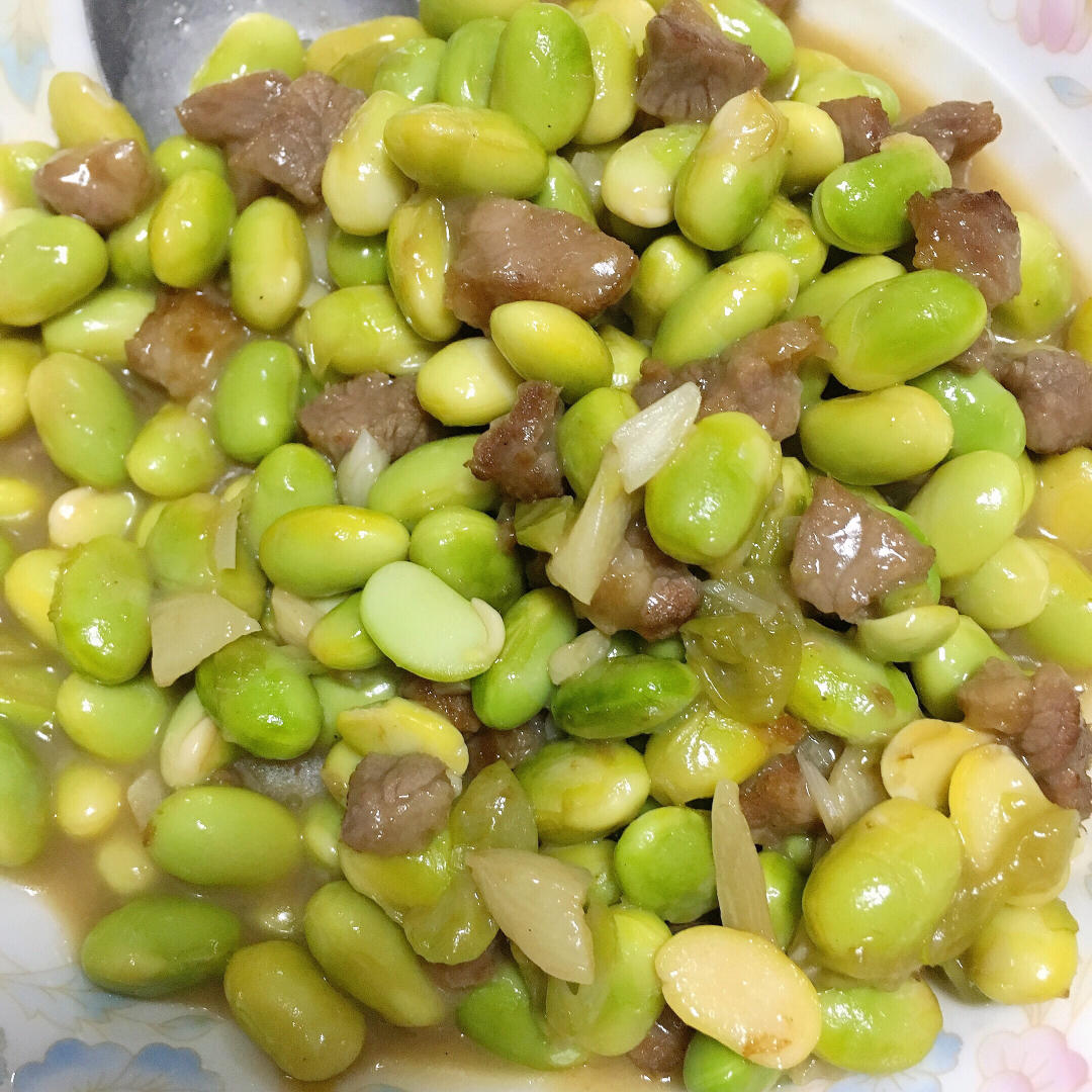 毛豆炒肉（超简单）