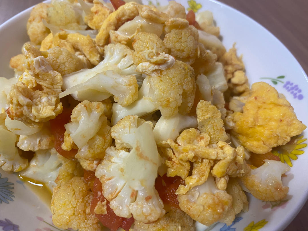 西红柿炒菜花（夏季开胃菜）