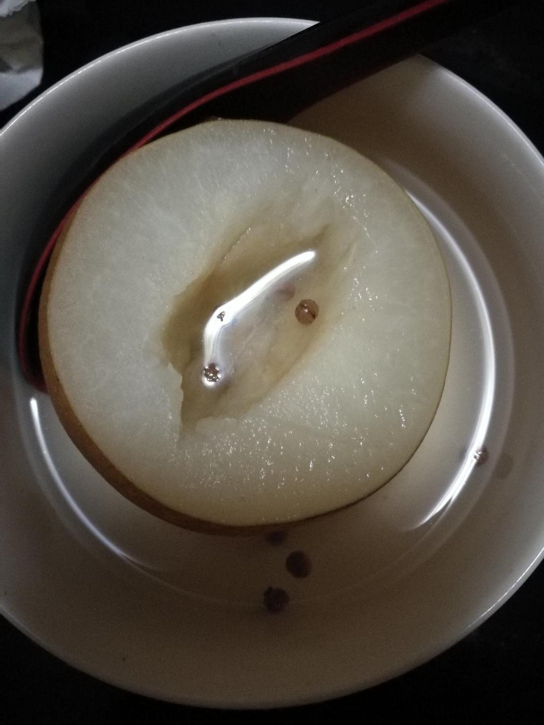 雪梨炖花椒（润肺治久咳）