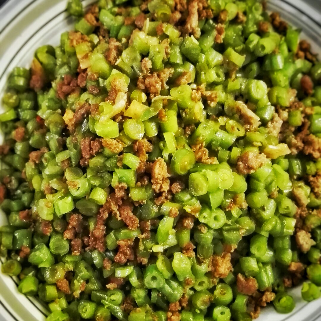 肉沫豆角下饭菜