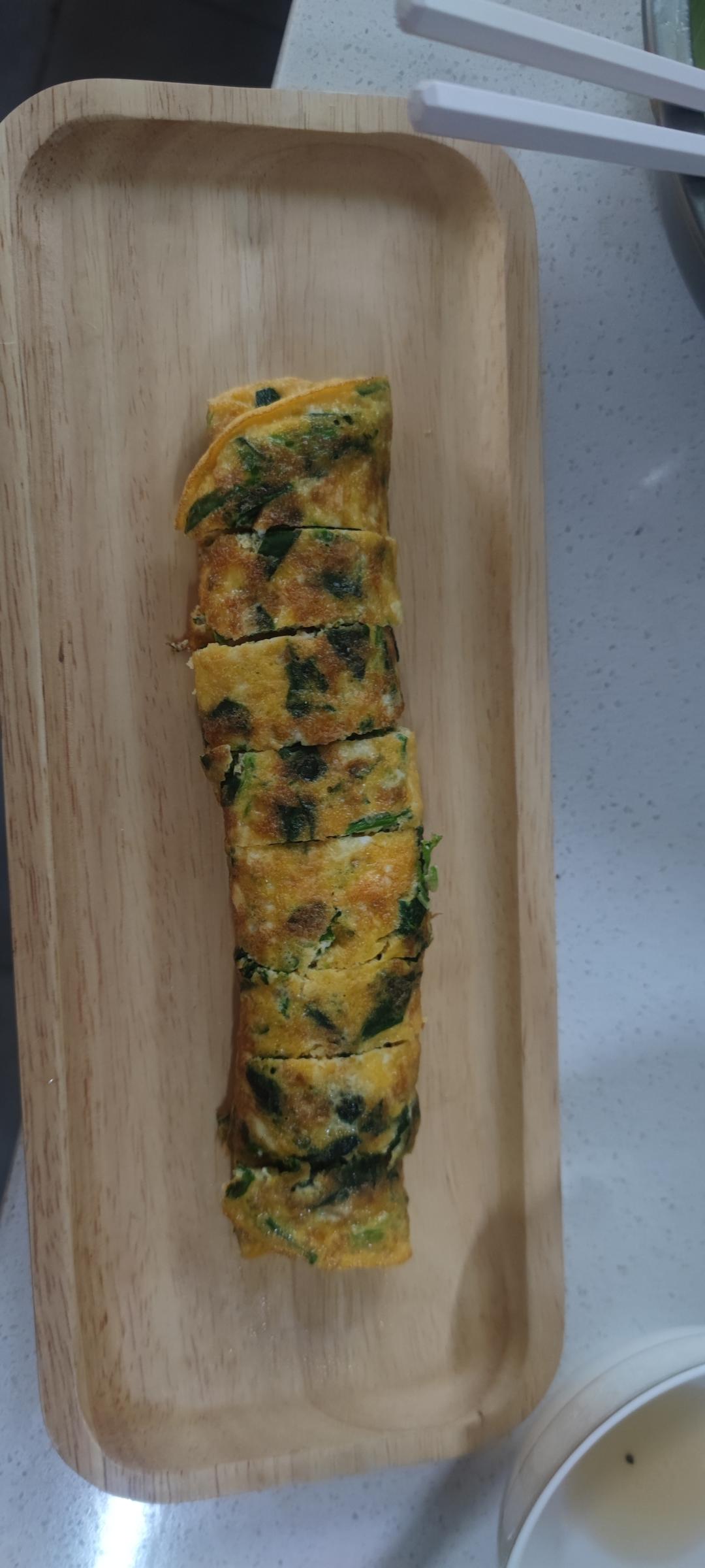 简易版菠菜鸡蛋卷懒人菜