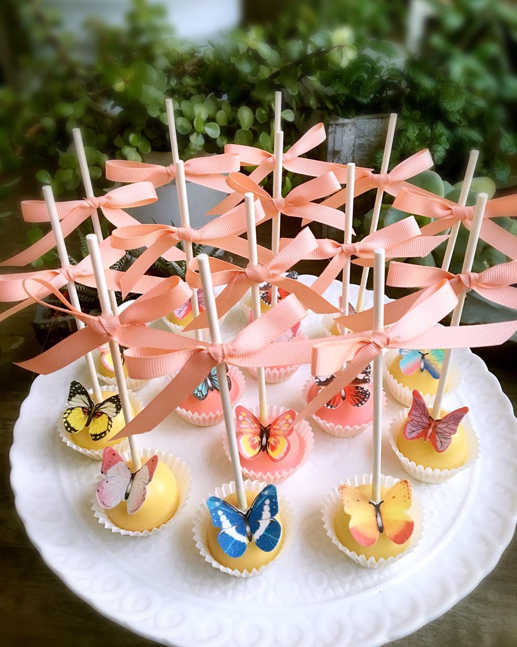 super-x做的蝴蝶棒棒糖蛋糕