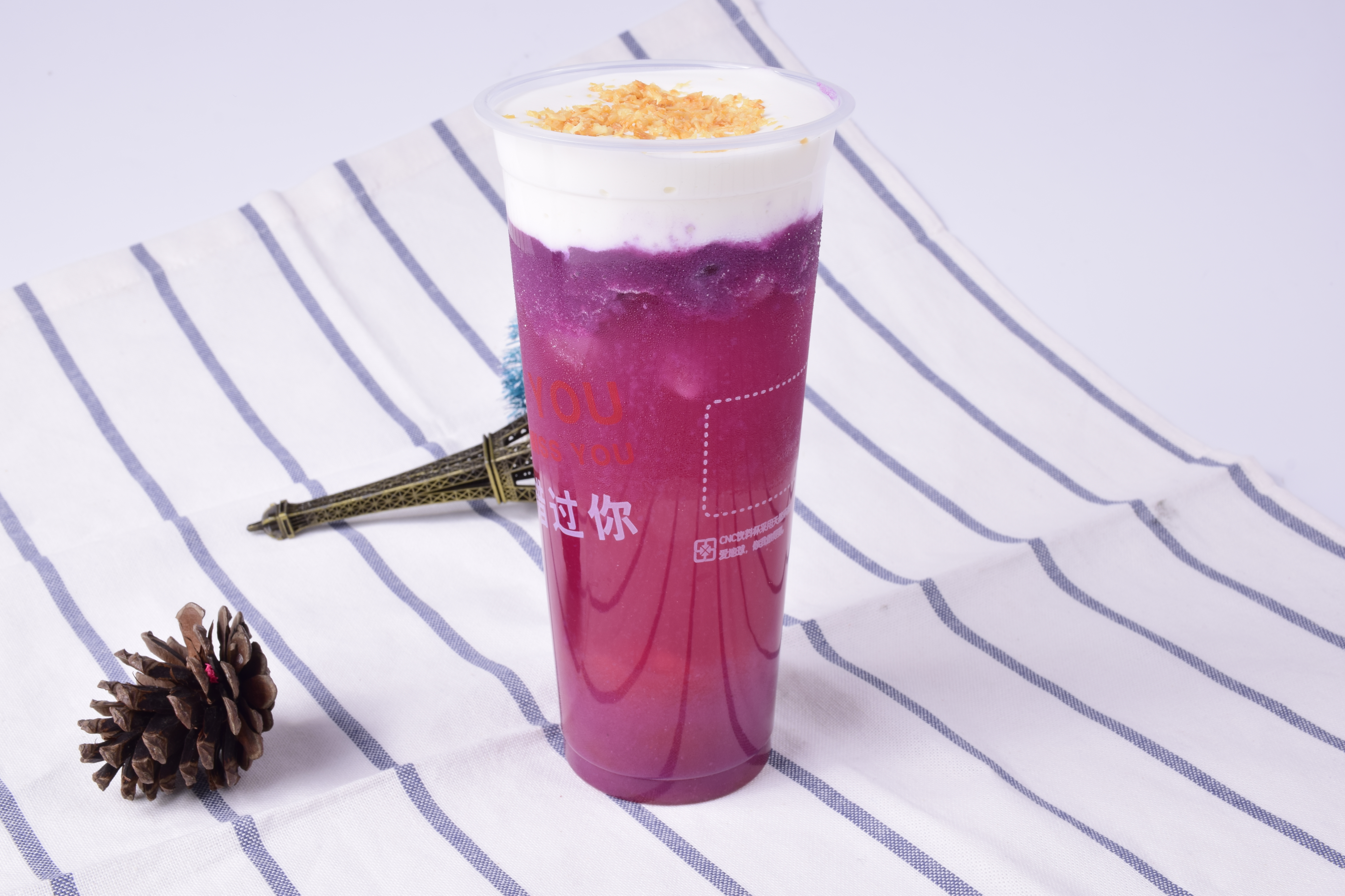 【Mr孟团队】这是一款超梦幻的水果茶——薯你美莉！（紫薯茉莉奶盖茶）的做法