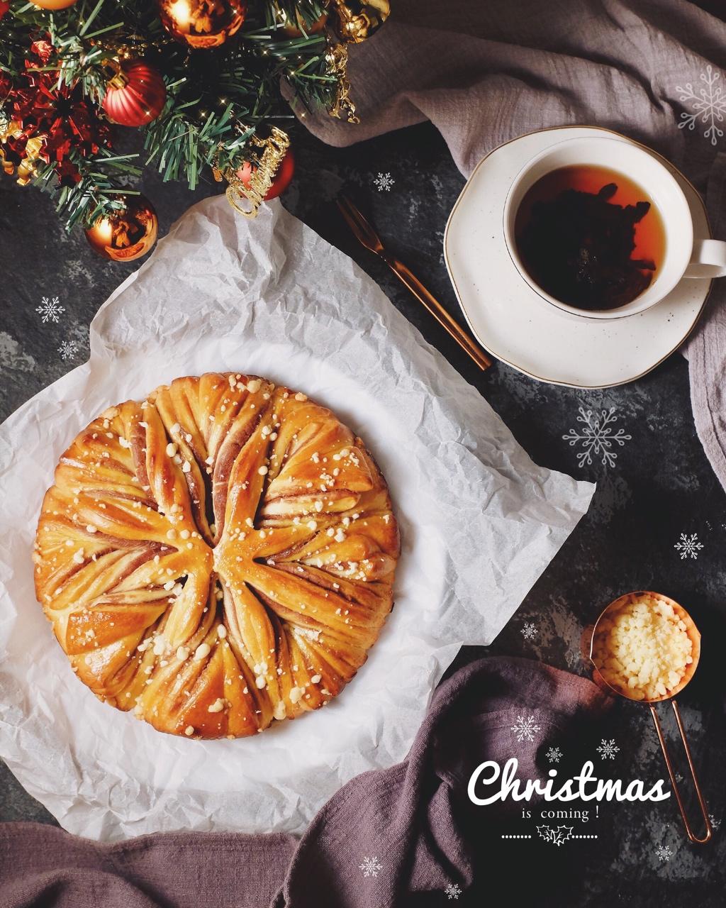 圣诞千层雪花面包